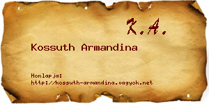 Kossuth Armandina névjegykártya